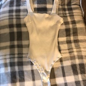 White Ribbed Princess Polly Bodysuit